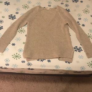 Cream V Neck Sweater